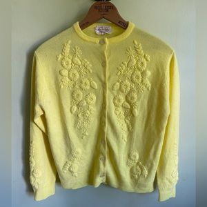 Vintage Yellow Cardigan - image 1